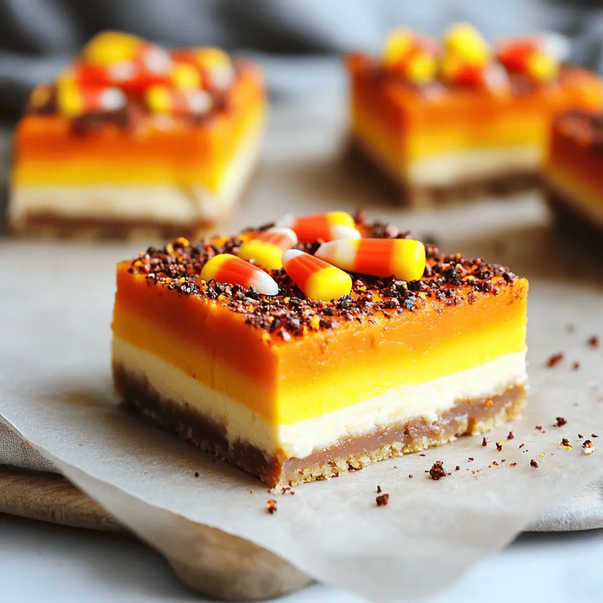 Candy Corn Cheesecake Bars