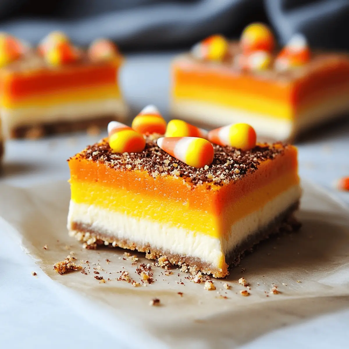 Candy Corn Cheesecake Bars