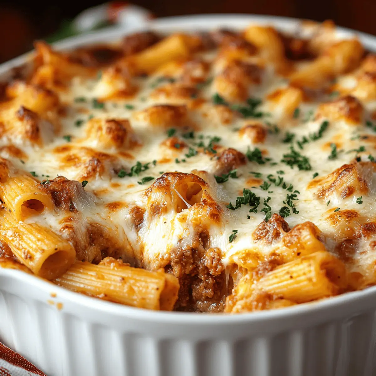 Cheesy Baked Rigatoni Pasta