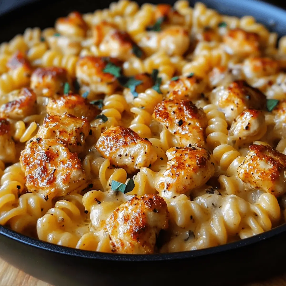 Cheesy Cajun Garlic Chicken Rotini Skillet