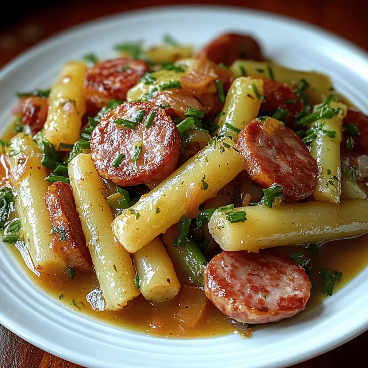 Crockpot Kielbasa and Green Beans
