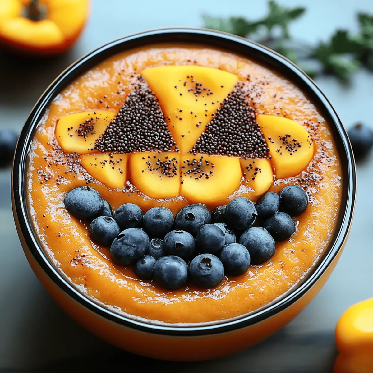 Jack-O’-Lantern Smoothie Bowls
