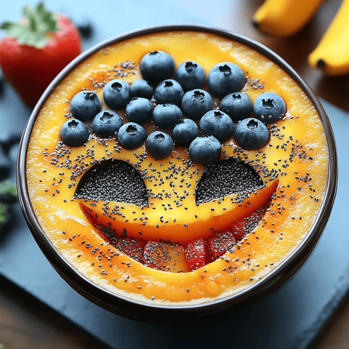 Jack-O’-Lantern Smoothie Bowls