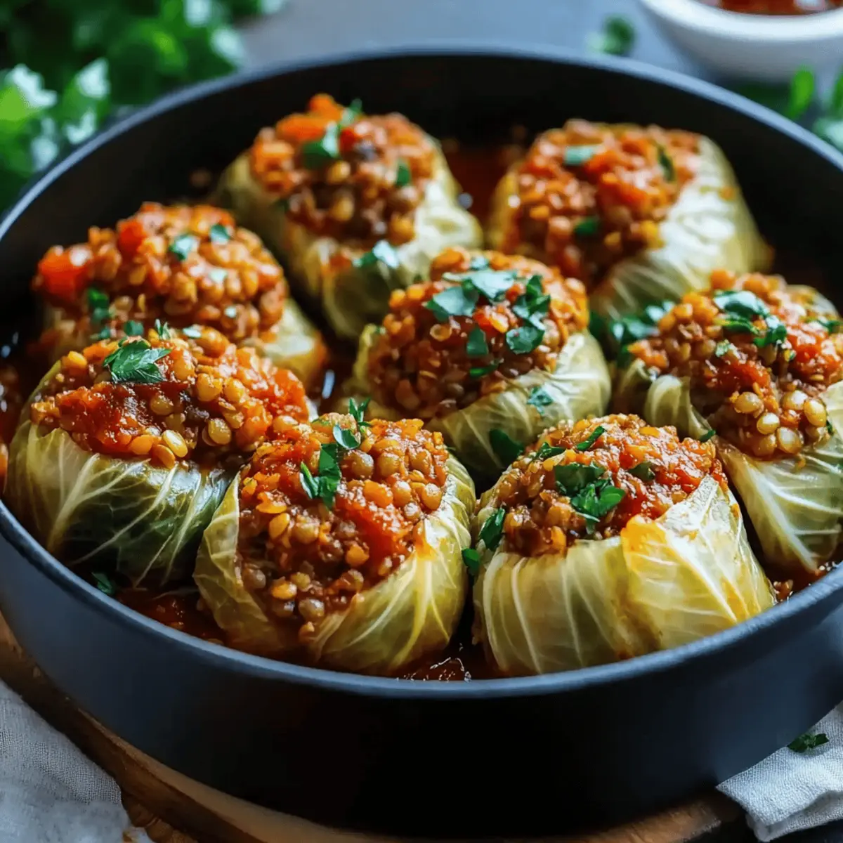Lentil and Rice Stuffed Cabbage Rolls