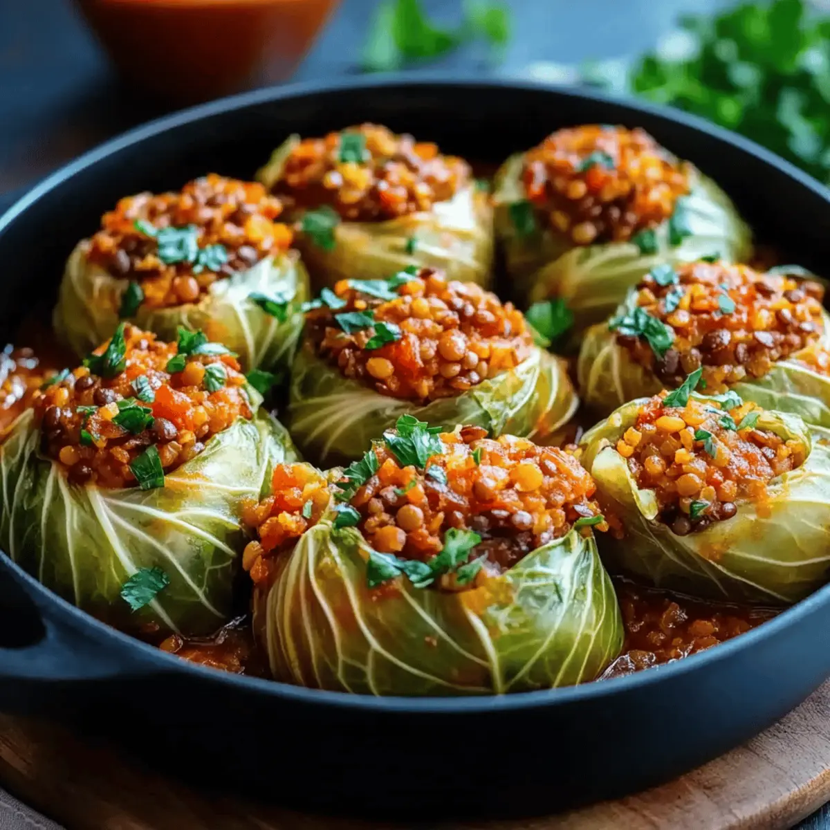 Lentil and Rice Stuffed Cabbage Rolls
