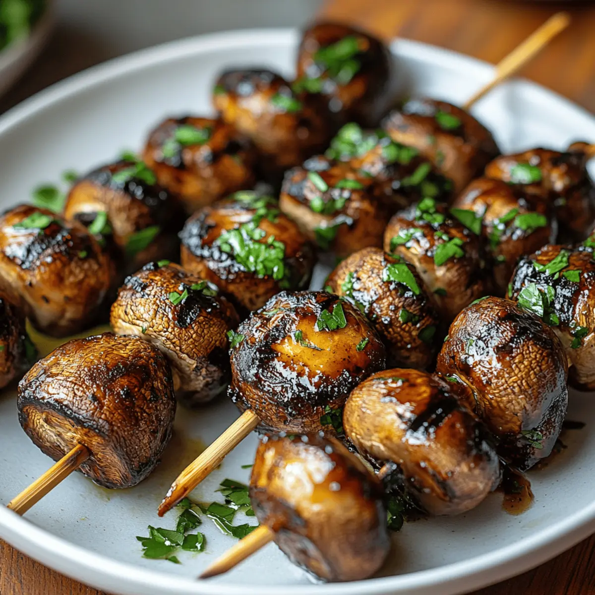 Marinated Grilled Mushroom Skewers