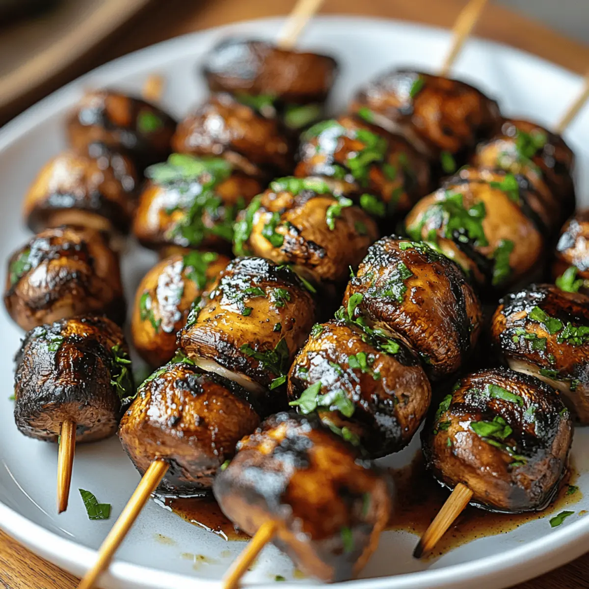 Marinated Grilled Mushroom Skewers
