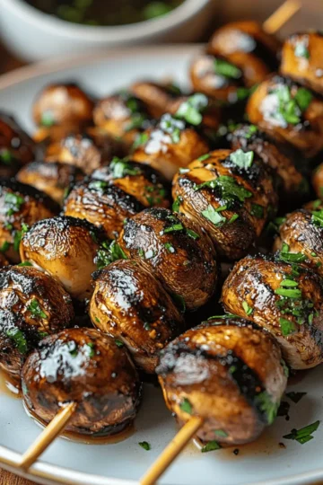 Marinated Grilled Mushroom Skewers