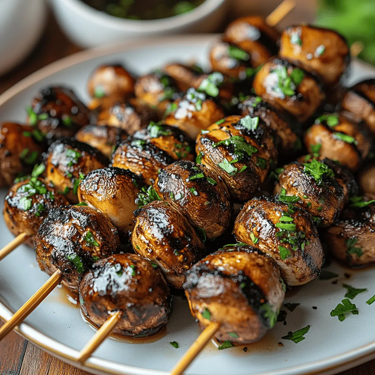 Marinated Grilled Mushroom Skewers