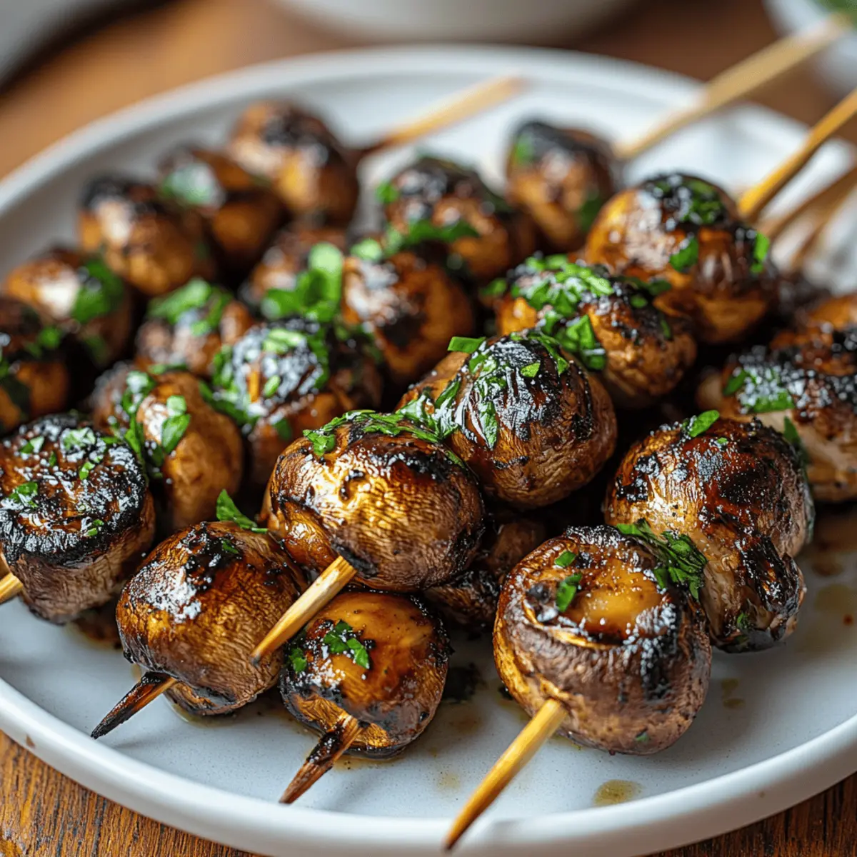 Marinated Grilled Mushroom Skewers