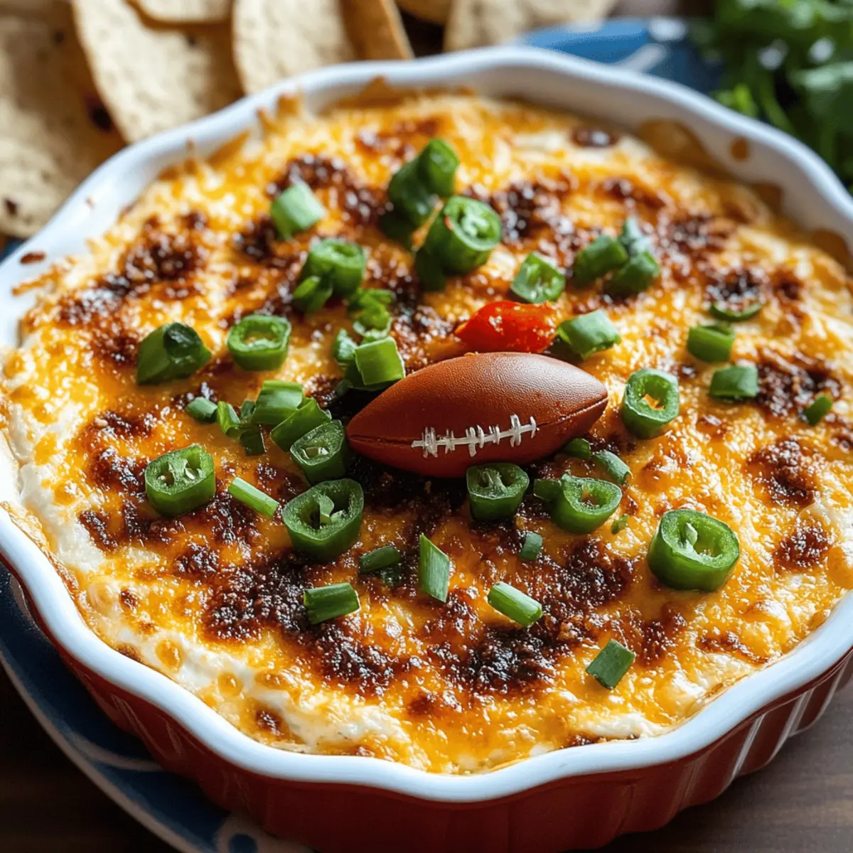 Spicy Cheesy Baked Football Dip