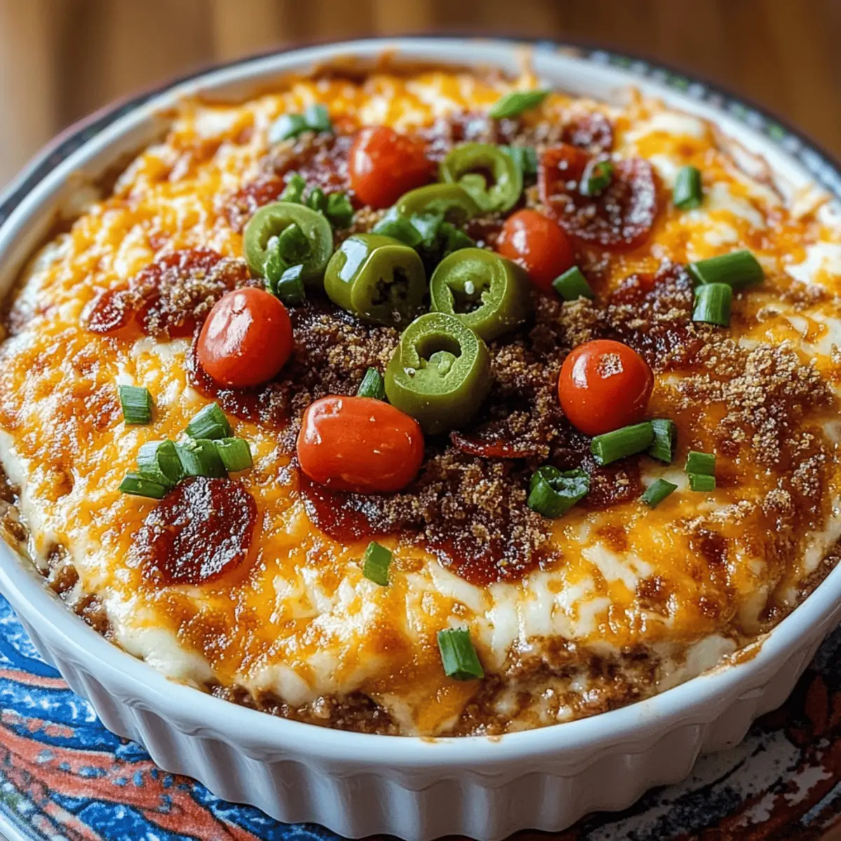 Spicy Cheesy Baked Football Dip