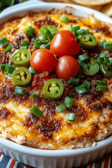 Spicy Cheesy Baked Football Dip