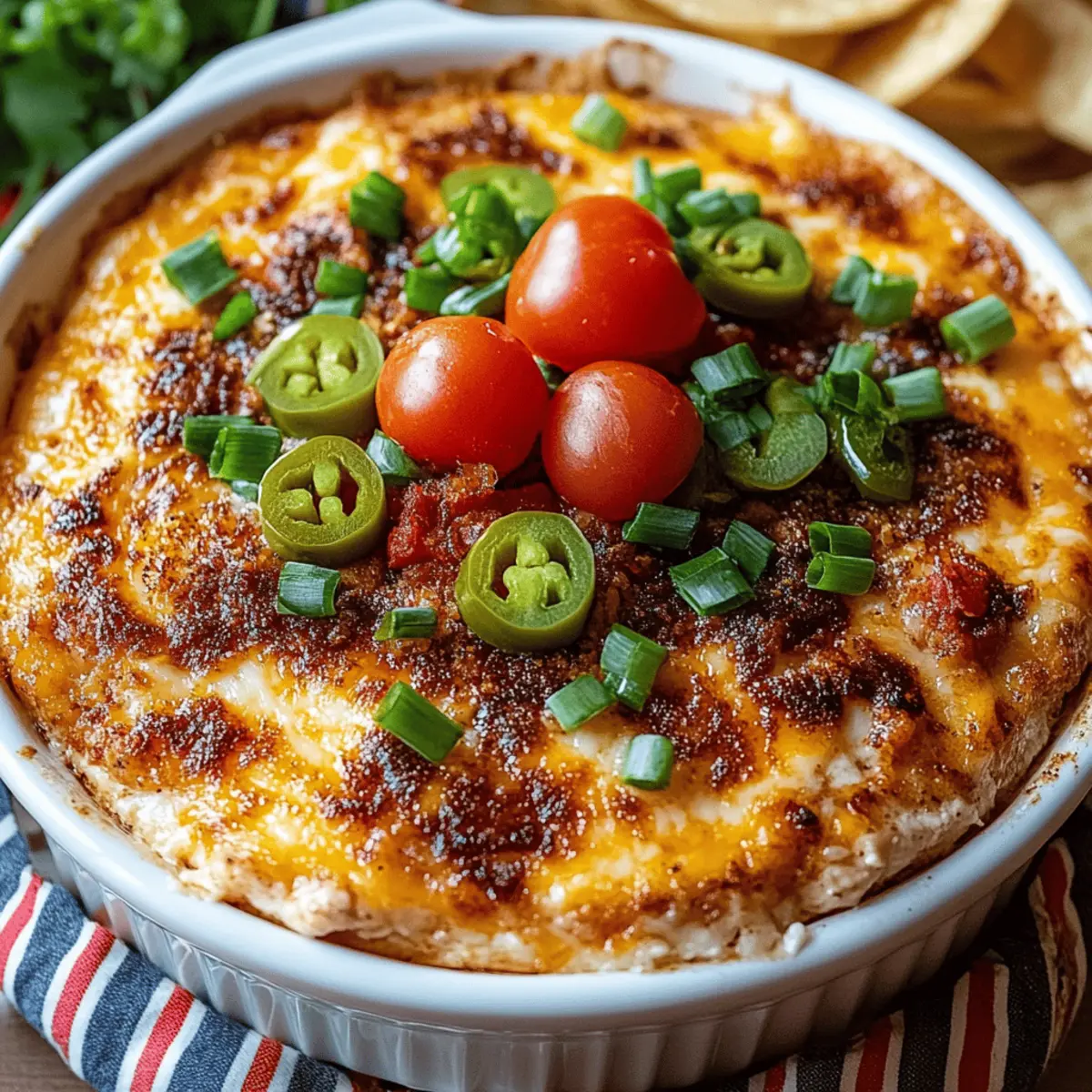 Spicy Cheesy Baked Football Dip