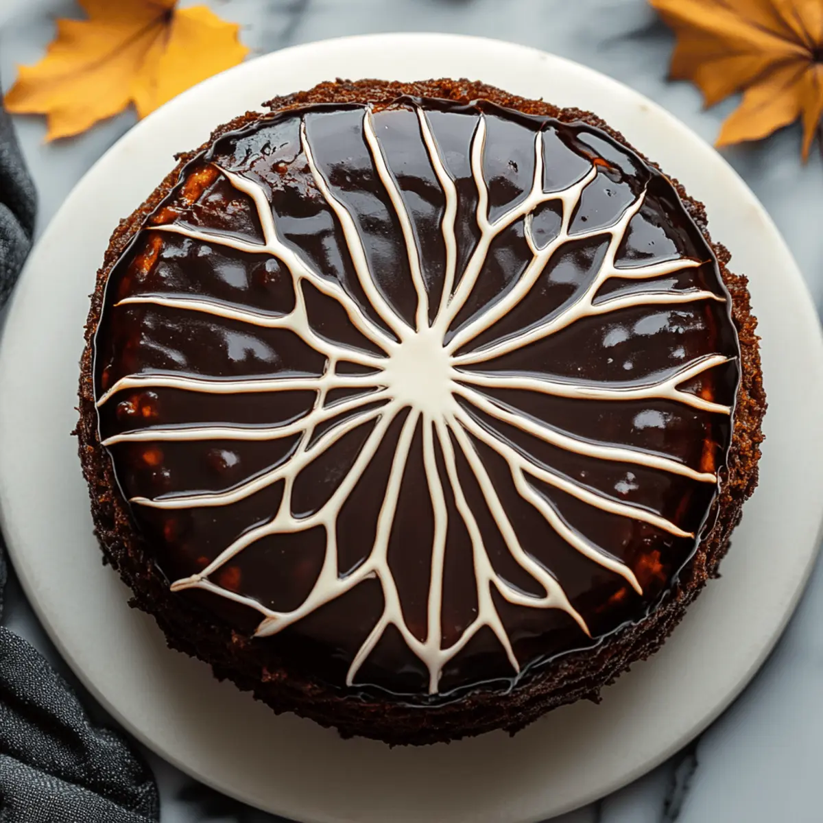 Spiderweb Chocolate Cake
