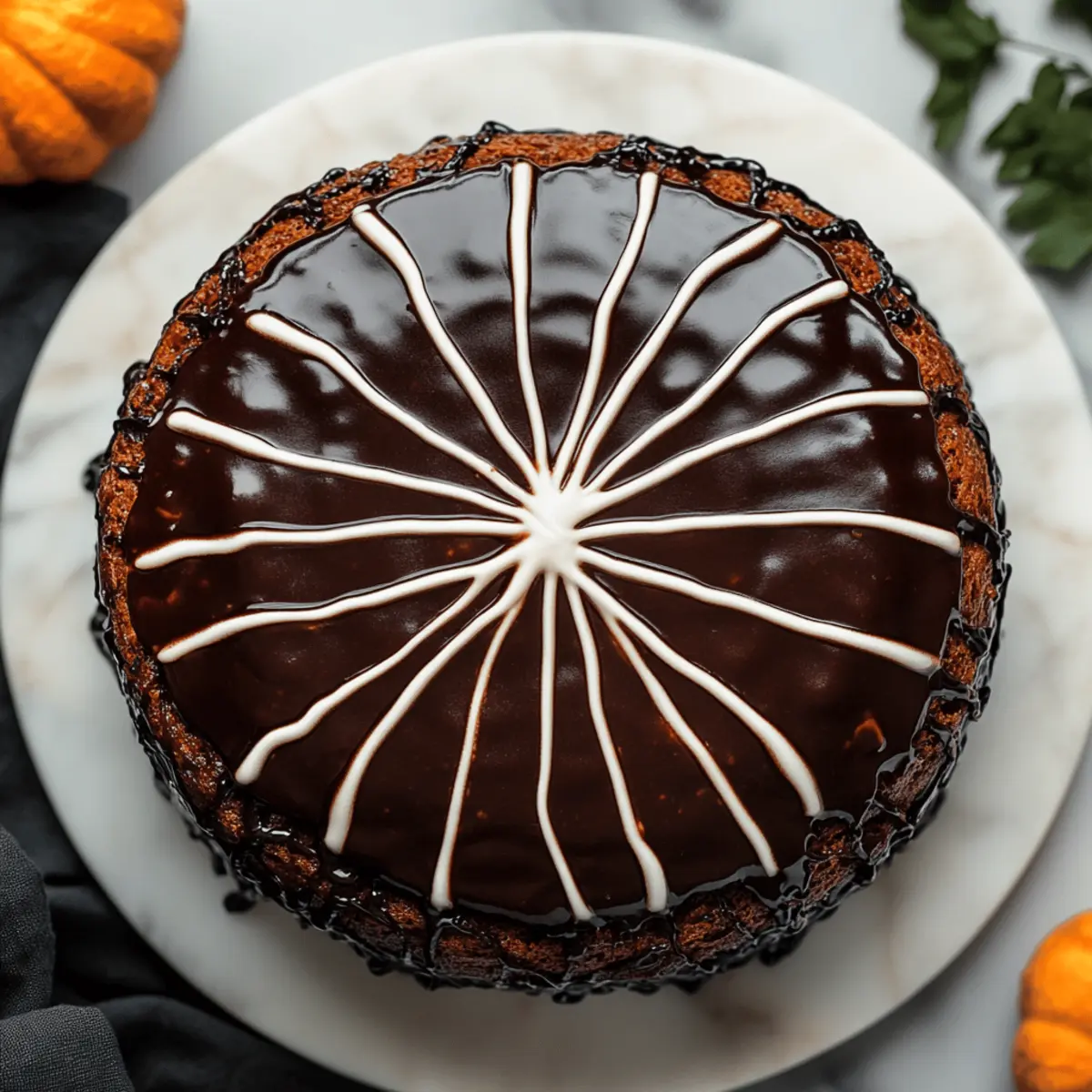 Spiderweb Chocolate Cake