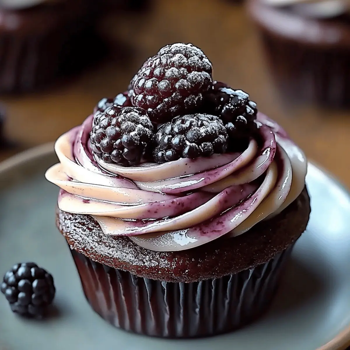 Dark Chocolate Blackberry Cupcakes