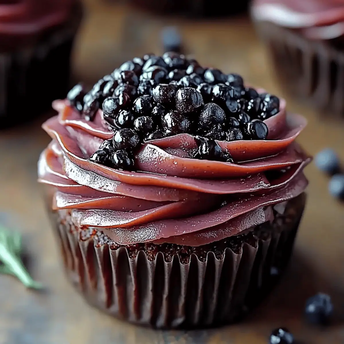 Dark Chocolate Blackberry Cupcakes