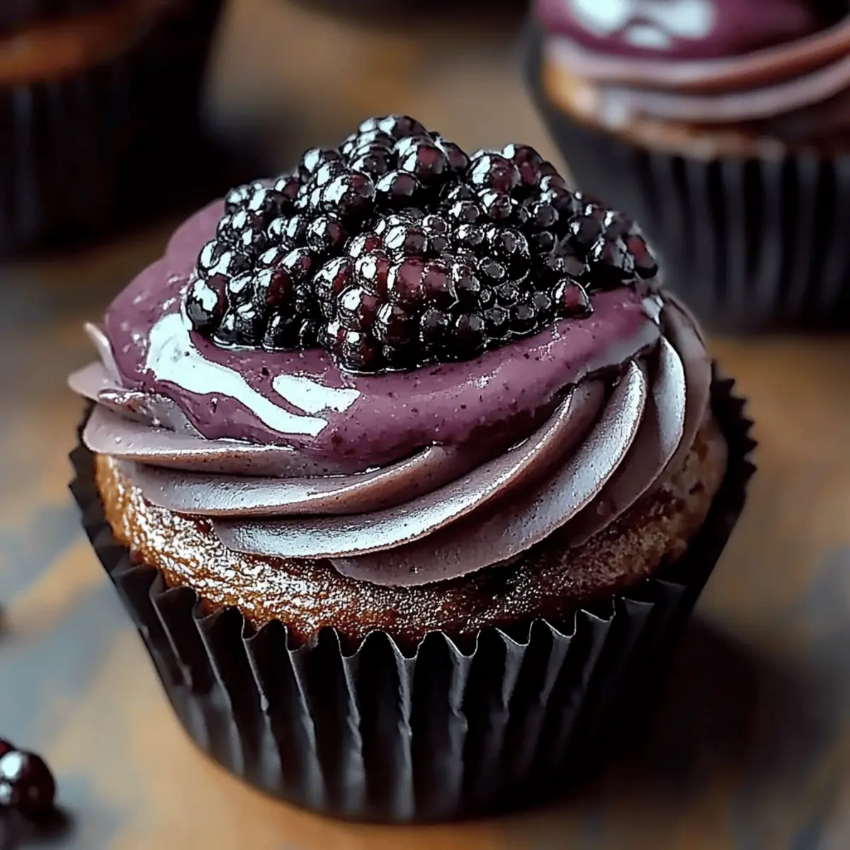Dark Chocolate Blackberry Cupcakes