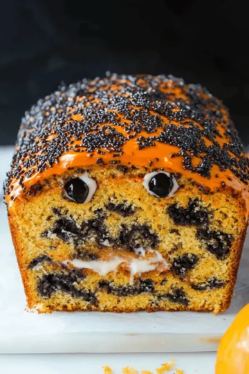 Orange and Black Halloween Marble Cake