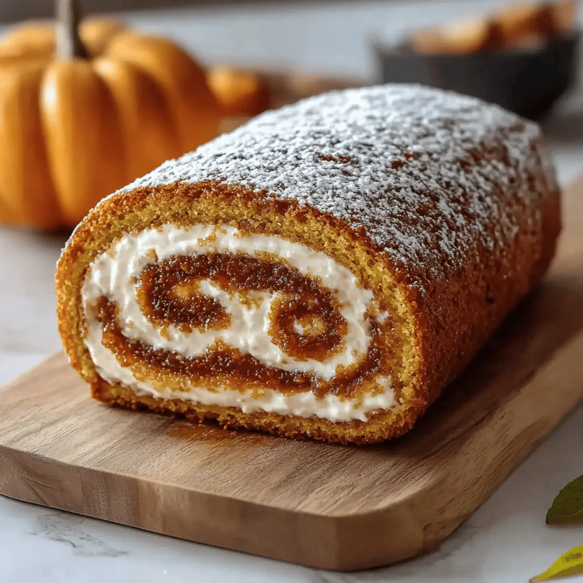 Fall Pumpkin Spice Roll Cake