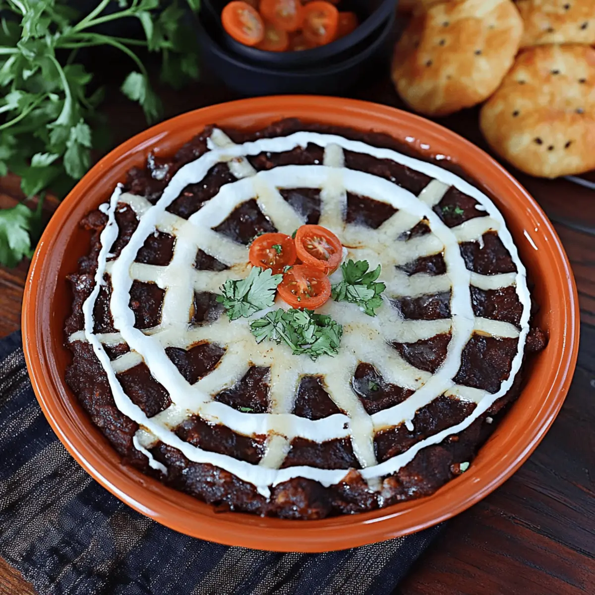 Spider Web Black Bean Dip