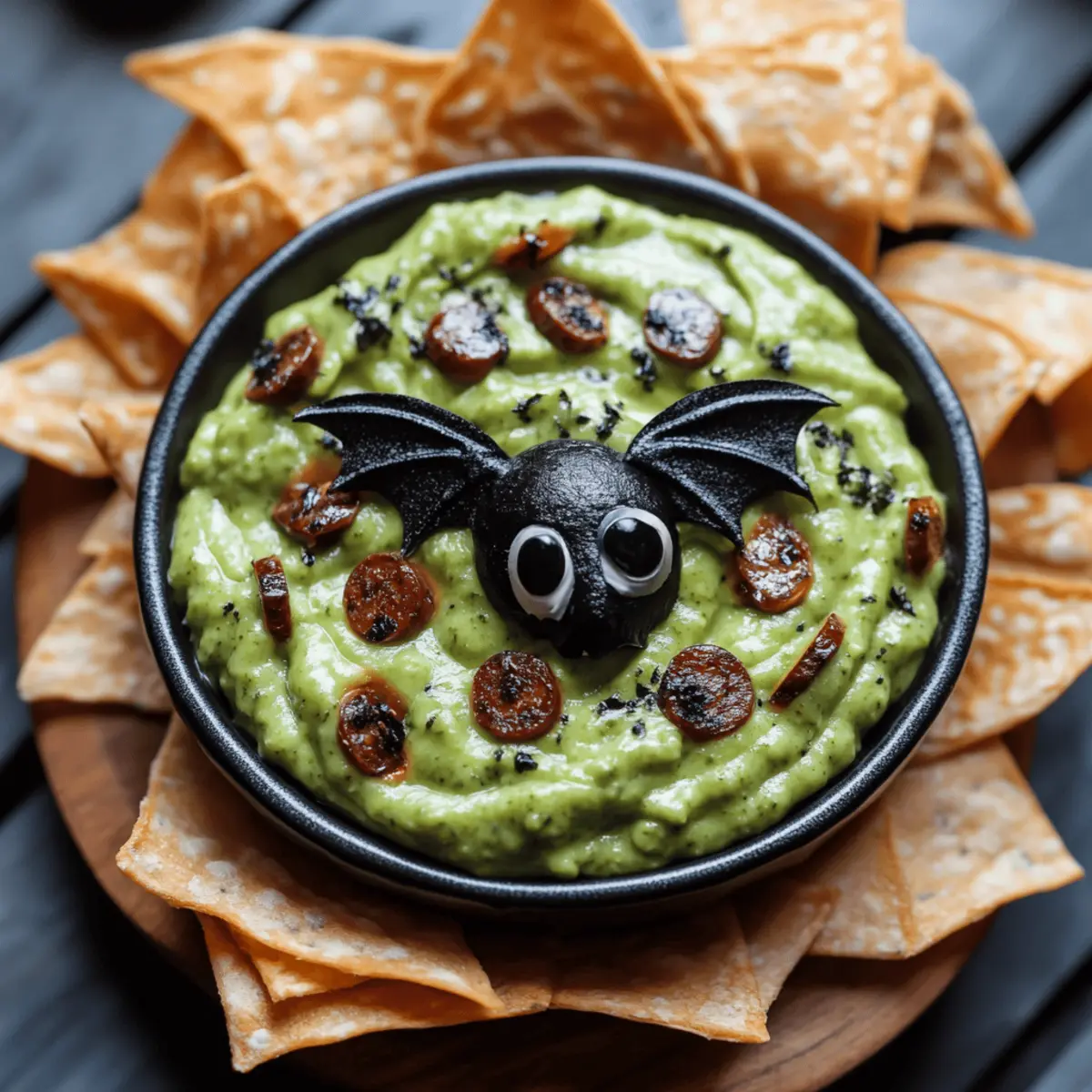 Swamp Guac with Creepy Crawler Chips
