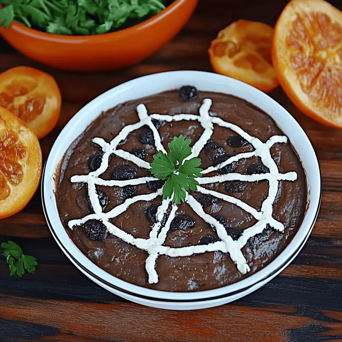 Spider Web Black Bean Dip