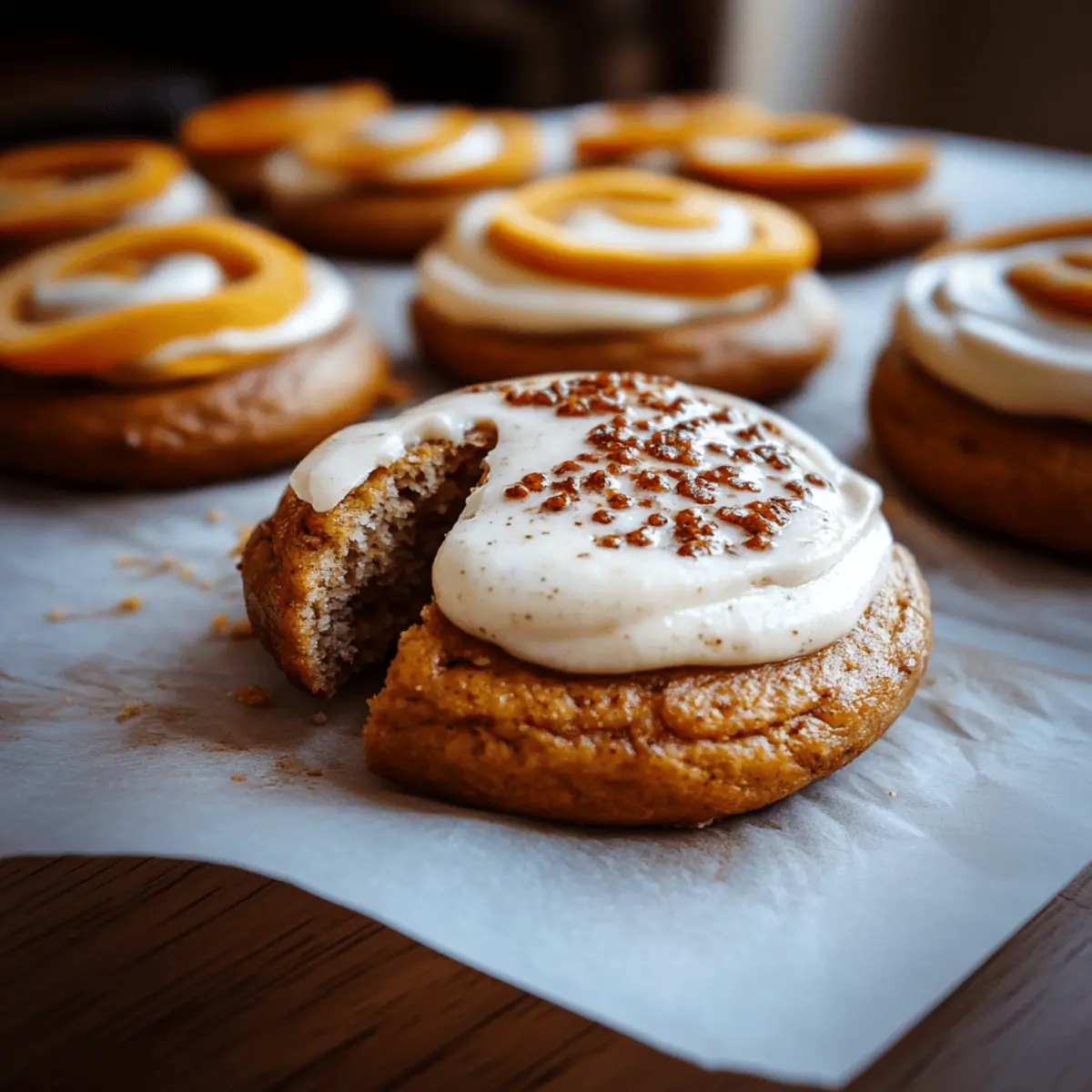 Pumpkin Sugar Cookies with Cream Cheese Frosting