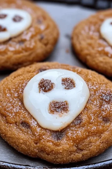 Spooky Ghost Brown Butter Pumpkin Cookies