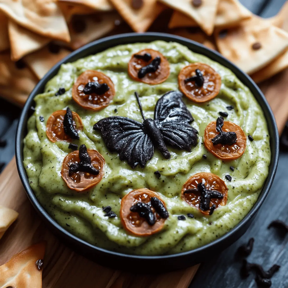 Swamp Guac with Creepy Crawler Chips