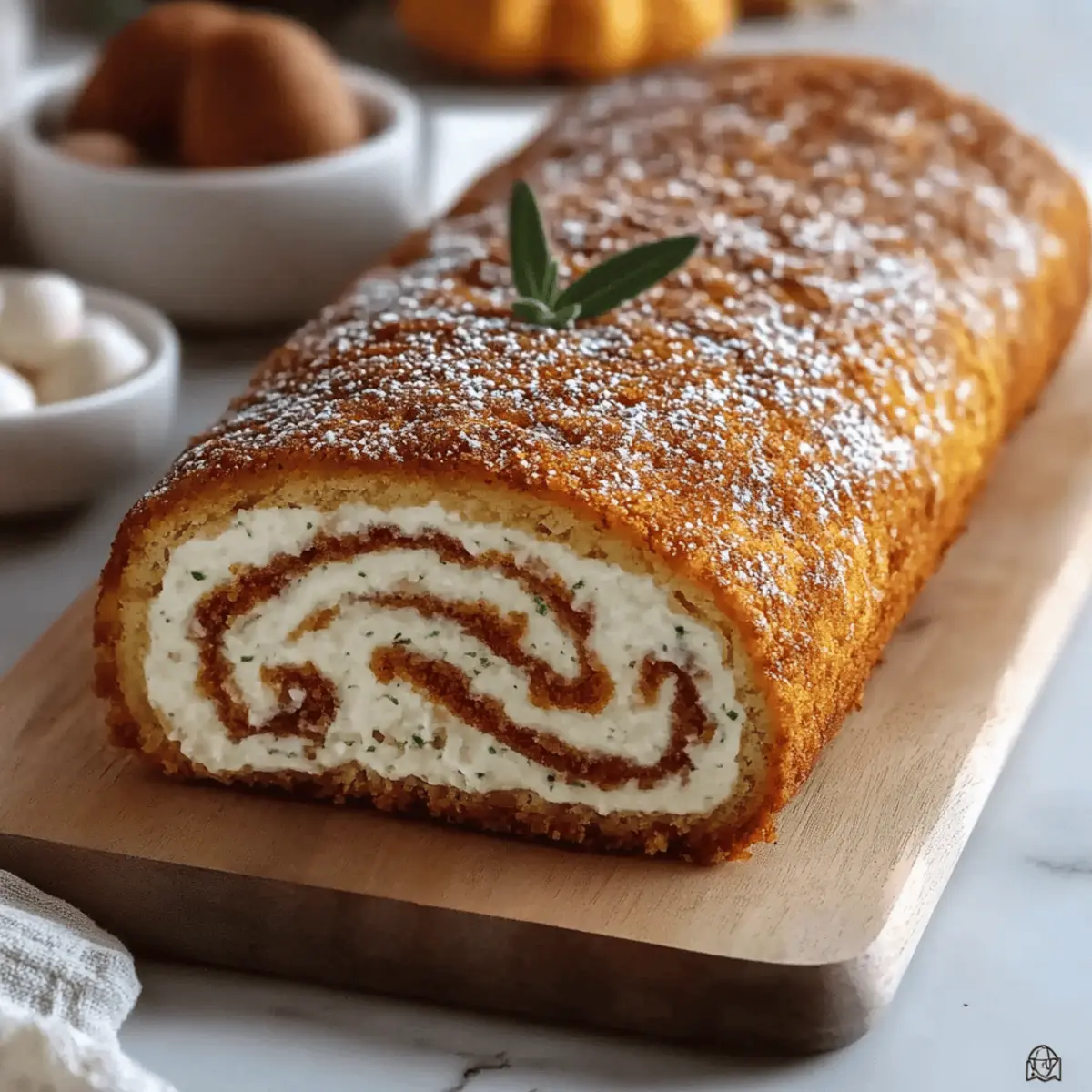 Fall Pumpkin Spice Roll Cake