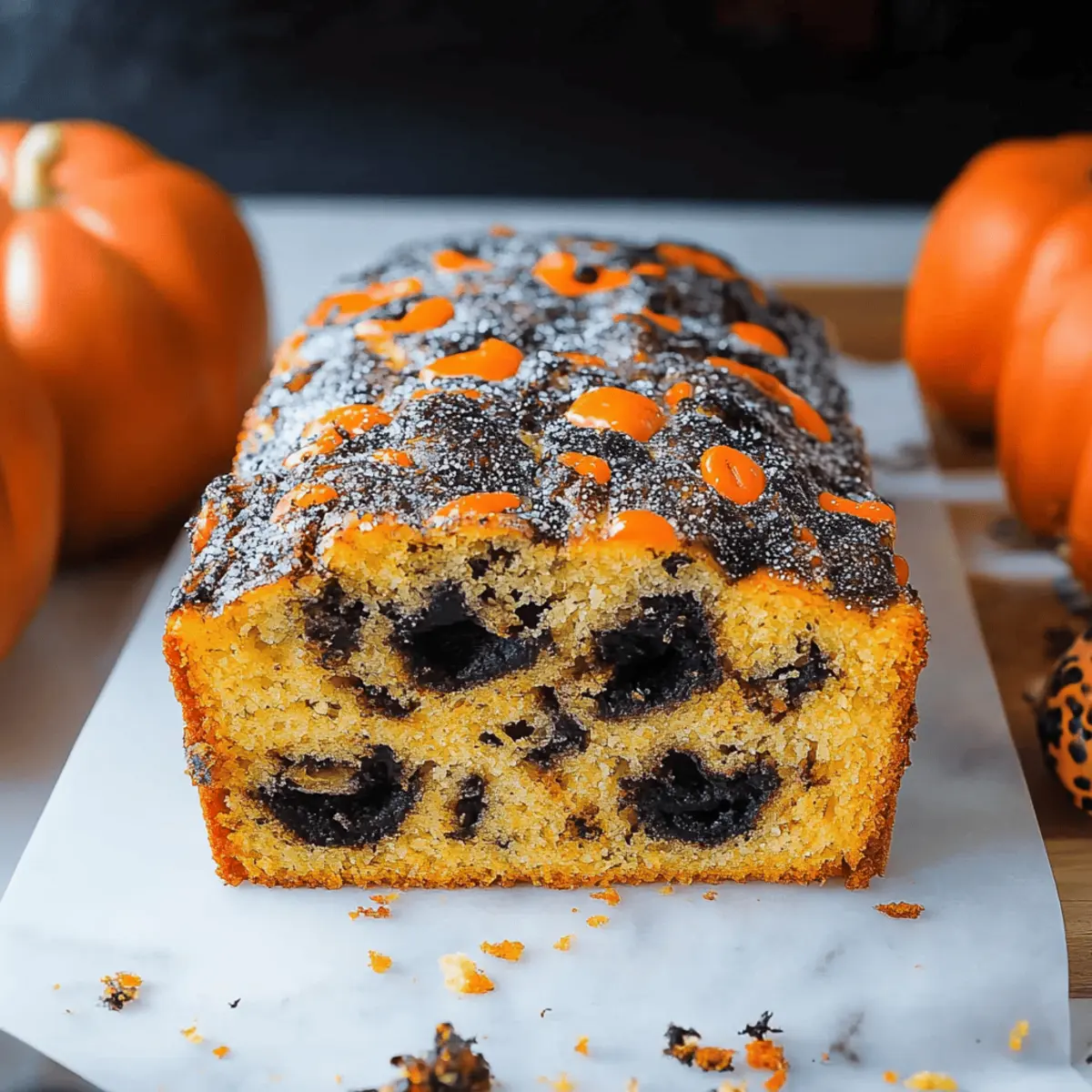 Orange and Black Halloween Marble Cake