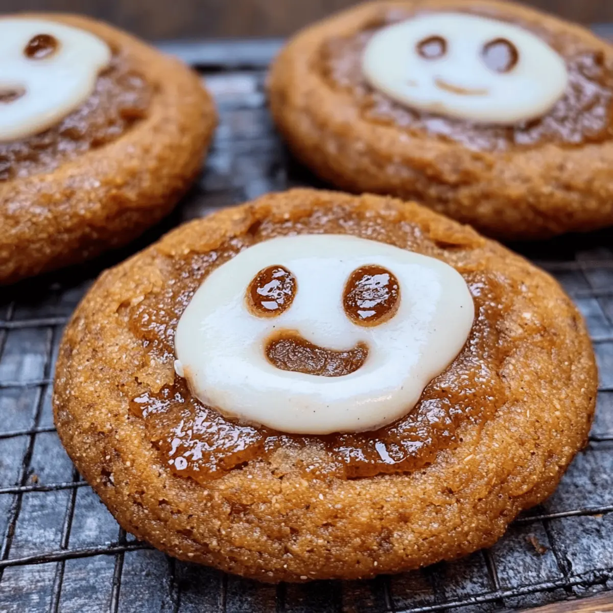 Spooky Ghost Brown Butter Pumpkin Cookies