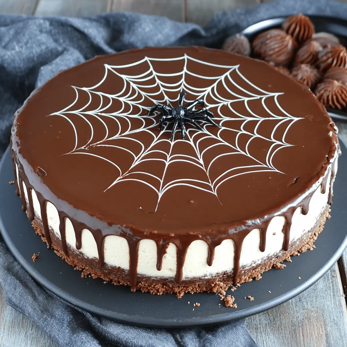 Chocolate Spiderweb Cheesecake