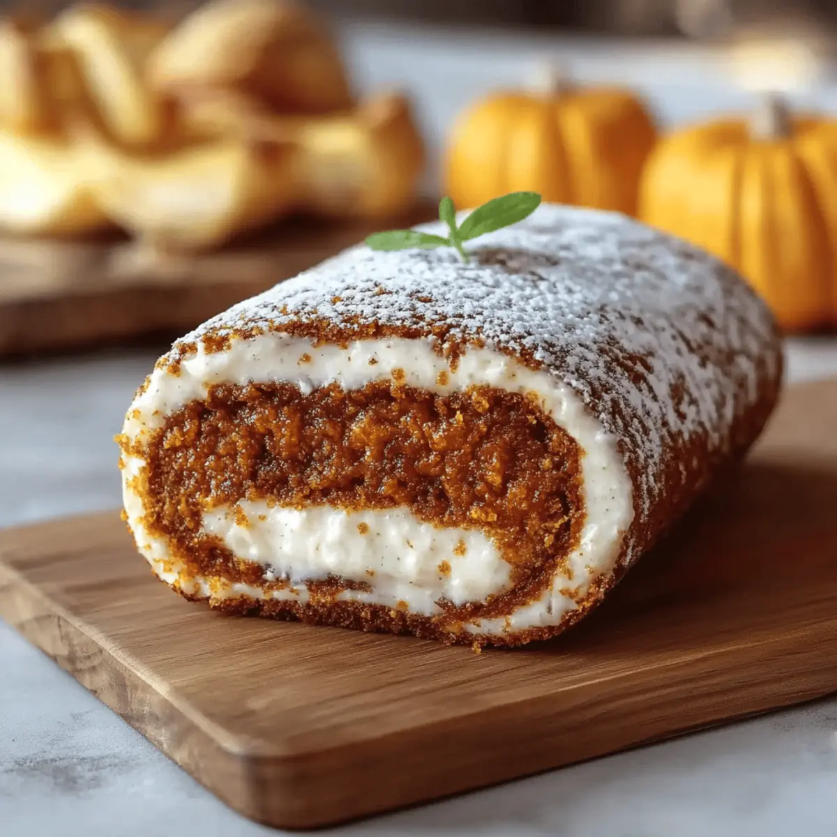 Fall Pumpkin Spice Roll Cake