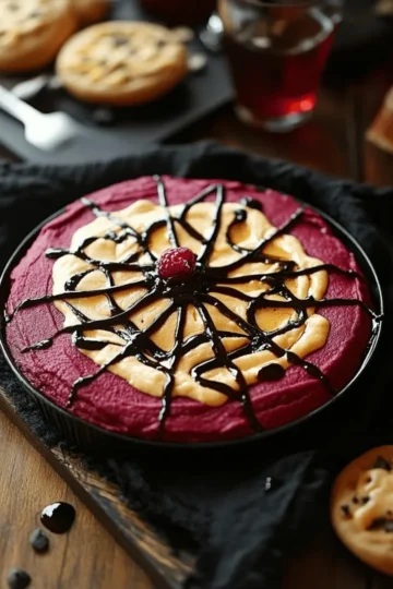 Bloody Beet Hummus with Cheese Web