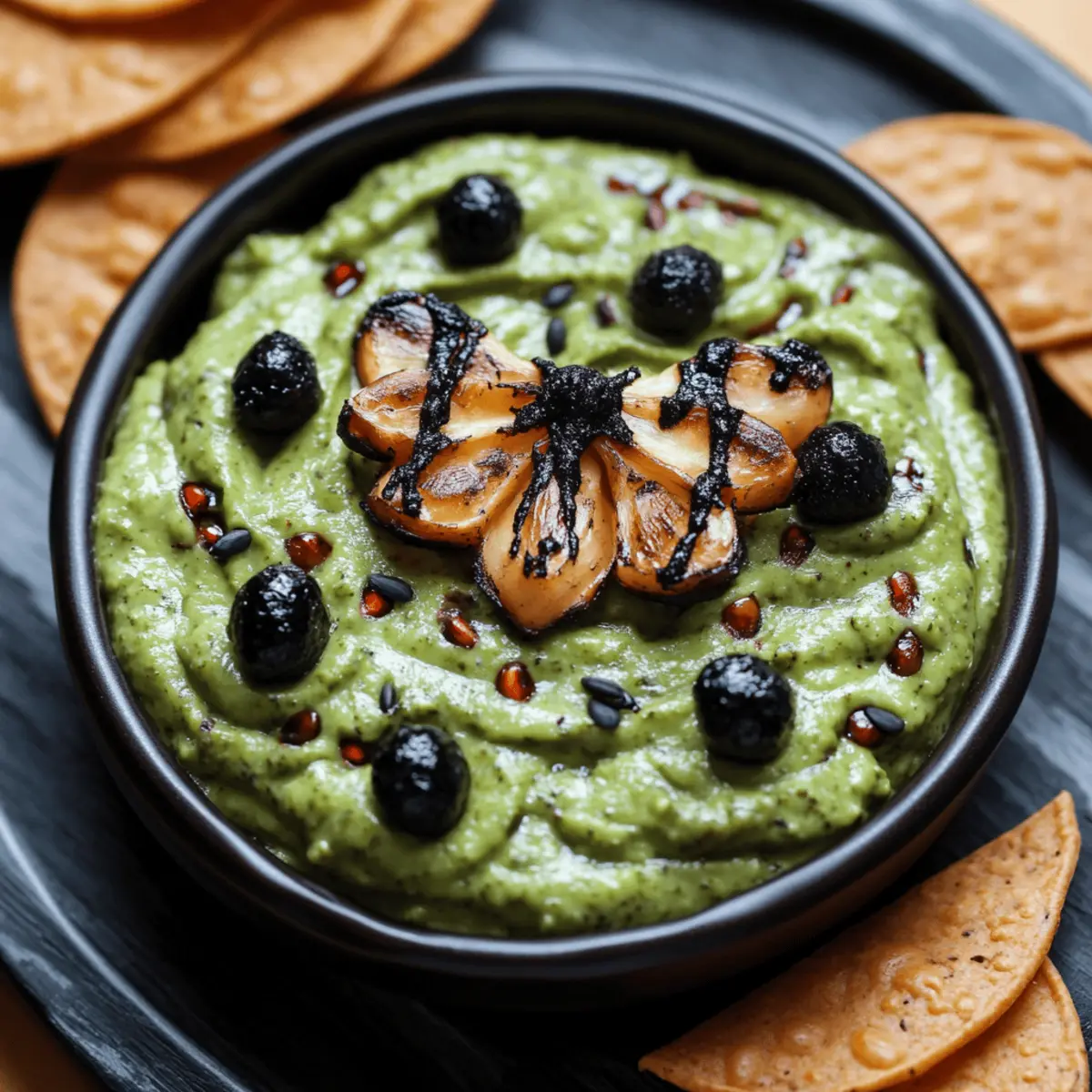 Swamp Guac with Creepy Crawler Chips