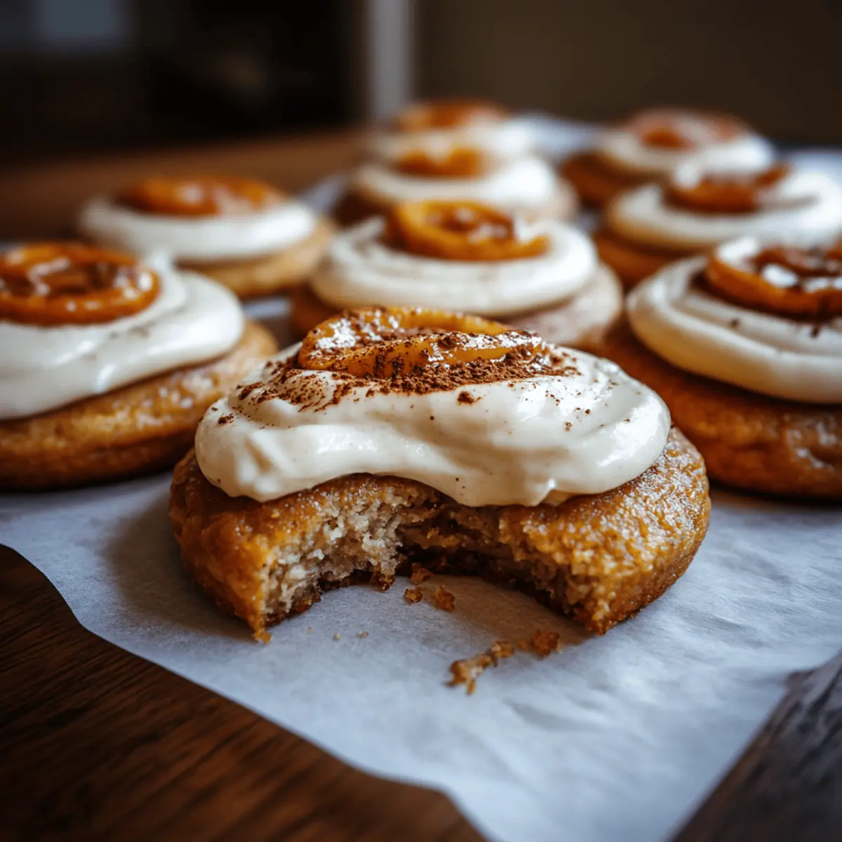 Pumpkin Sugar Cookies with Cream Cheese Frosting