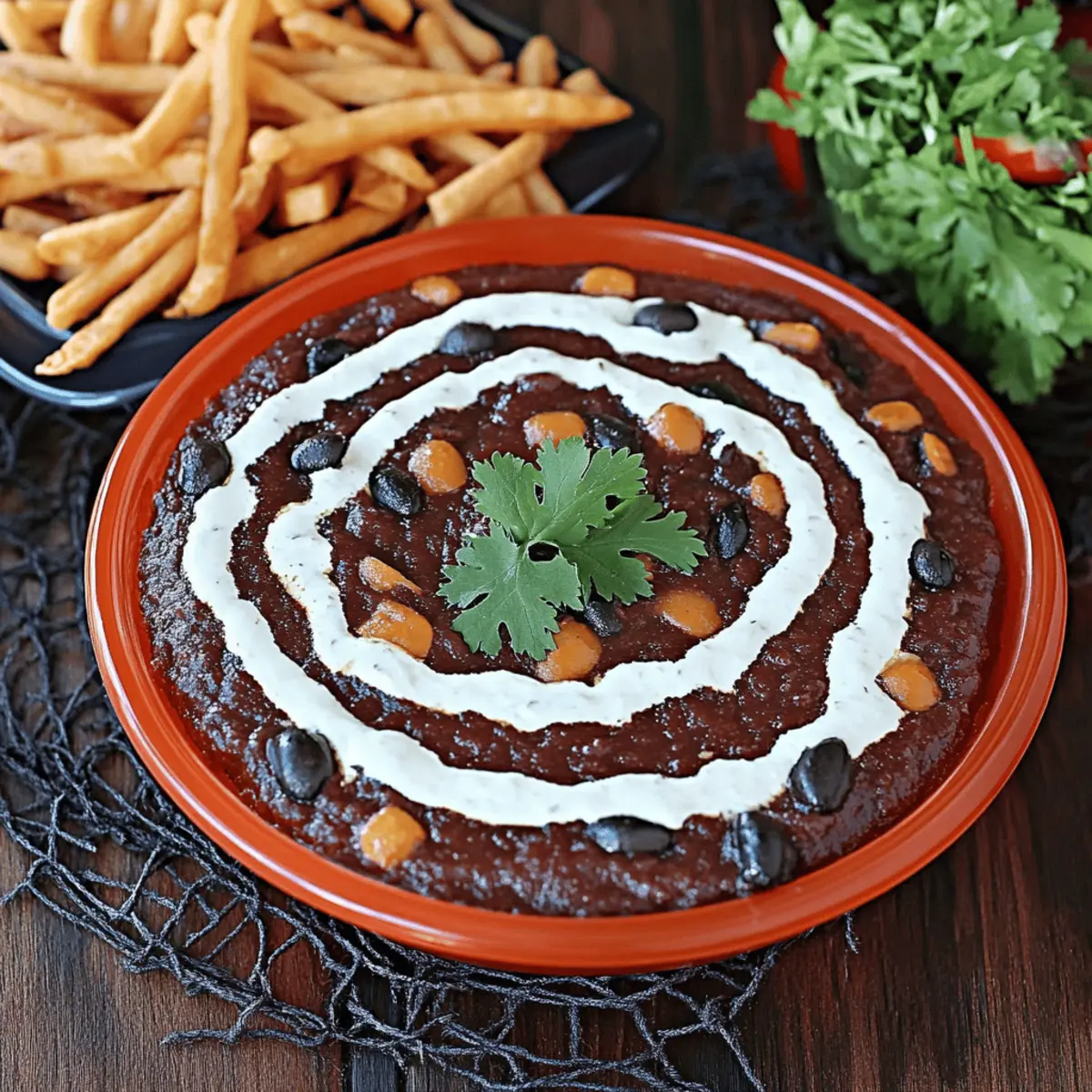 Spider Web Black Bean Dip