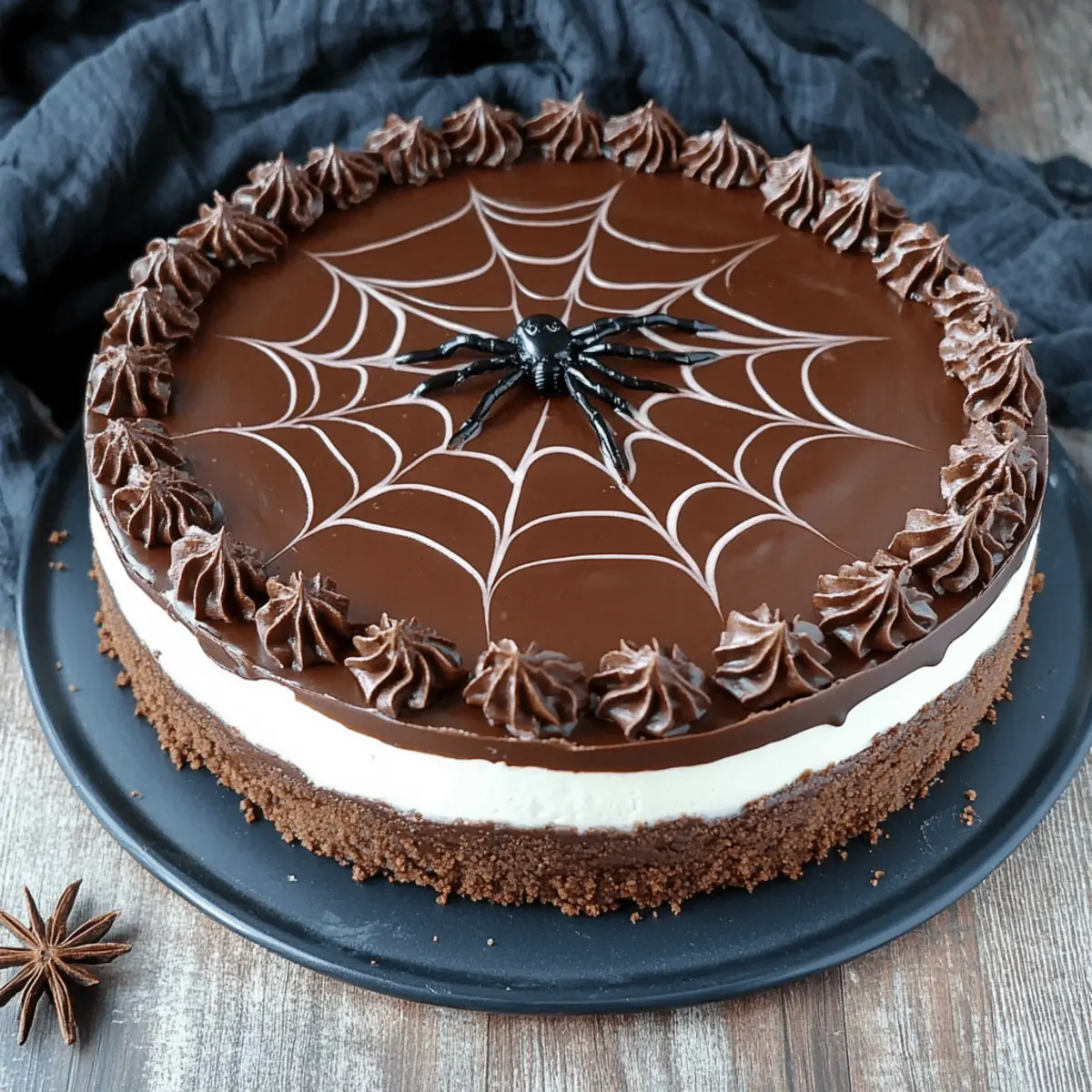 Chocolate Spiderweb Cheesecake