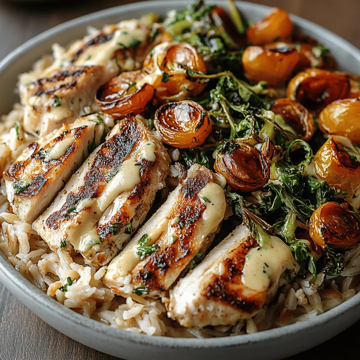 Maple Dijon Chicken & Roasted Sweet Potato Bowls