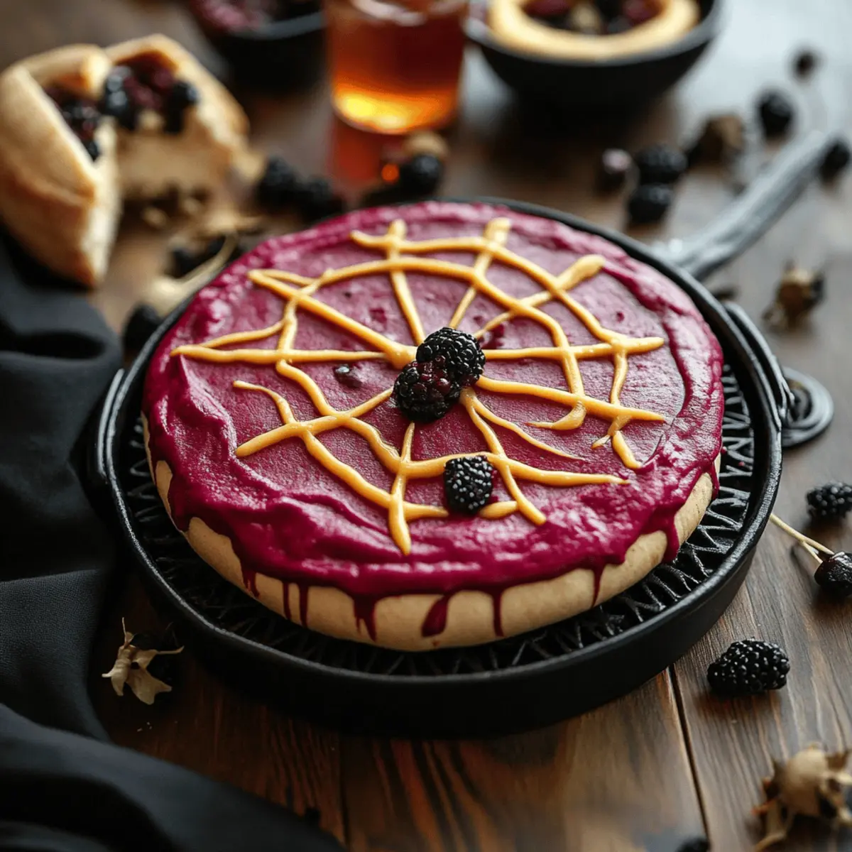Bloody Beet Hummus with Cheese Web