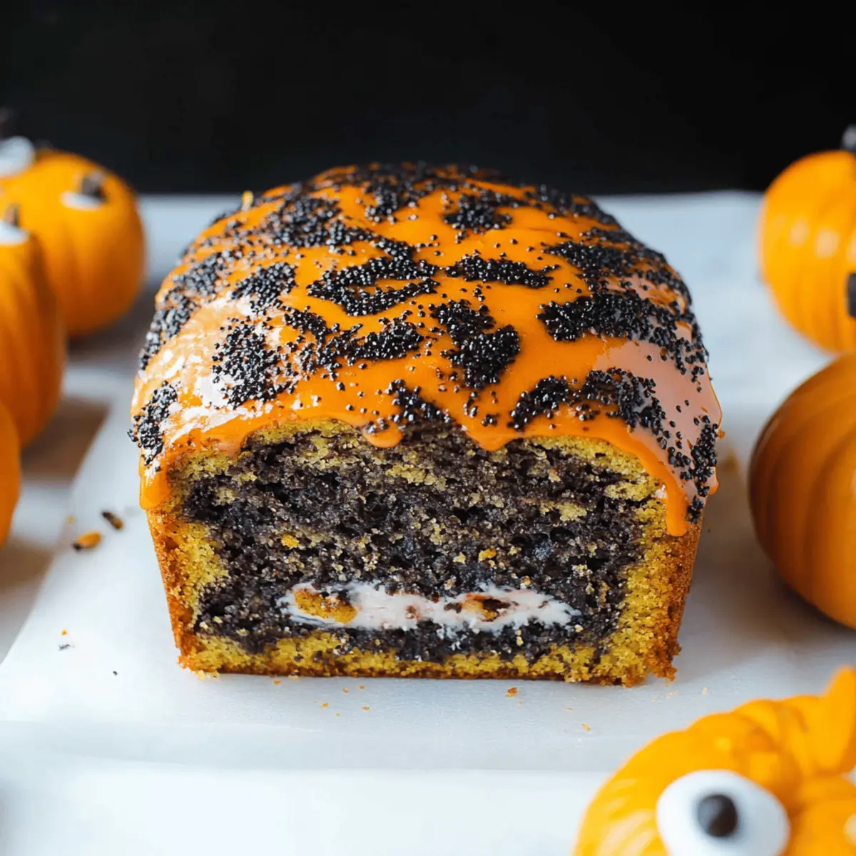 Orange and Black Halloween Marble Cake