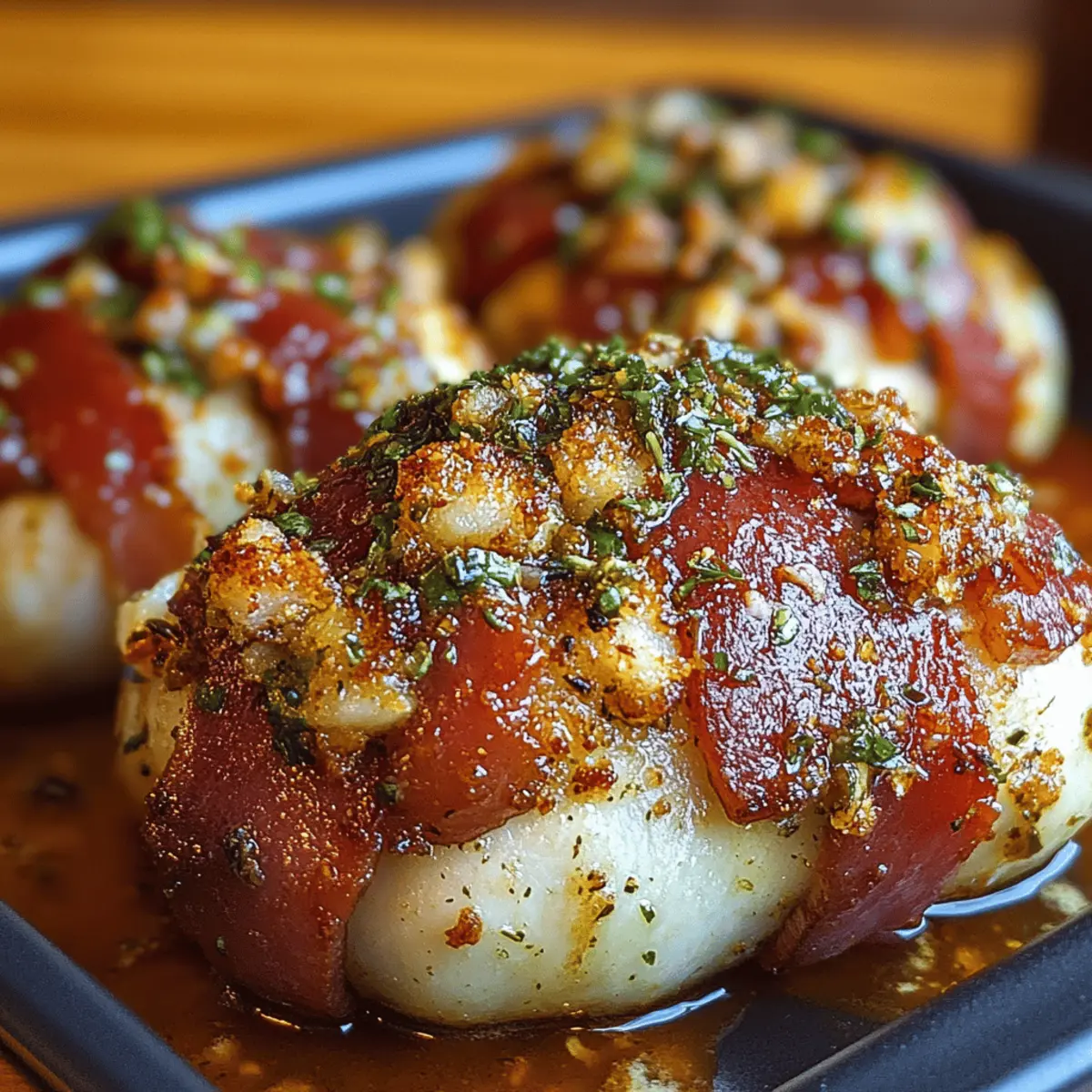 Bacon-Wrapped Garlic Parmesan Chicken