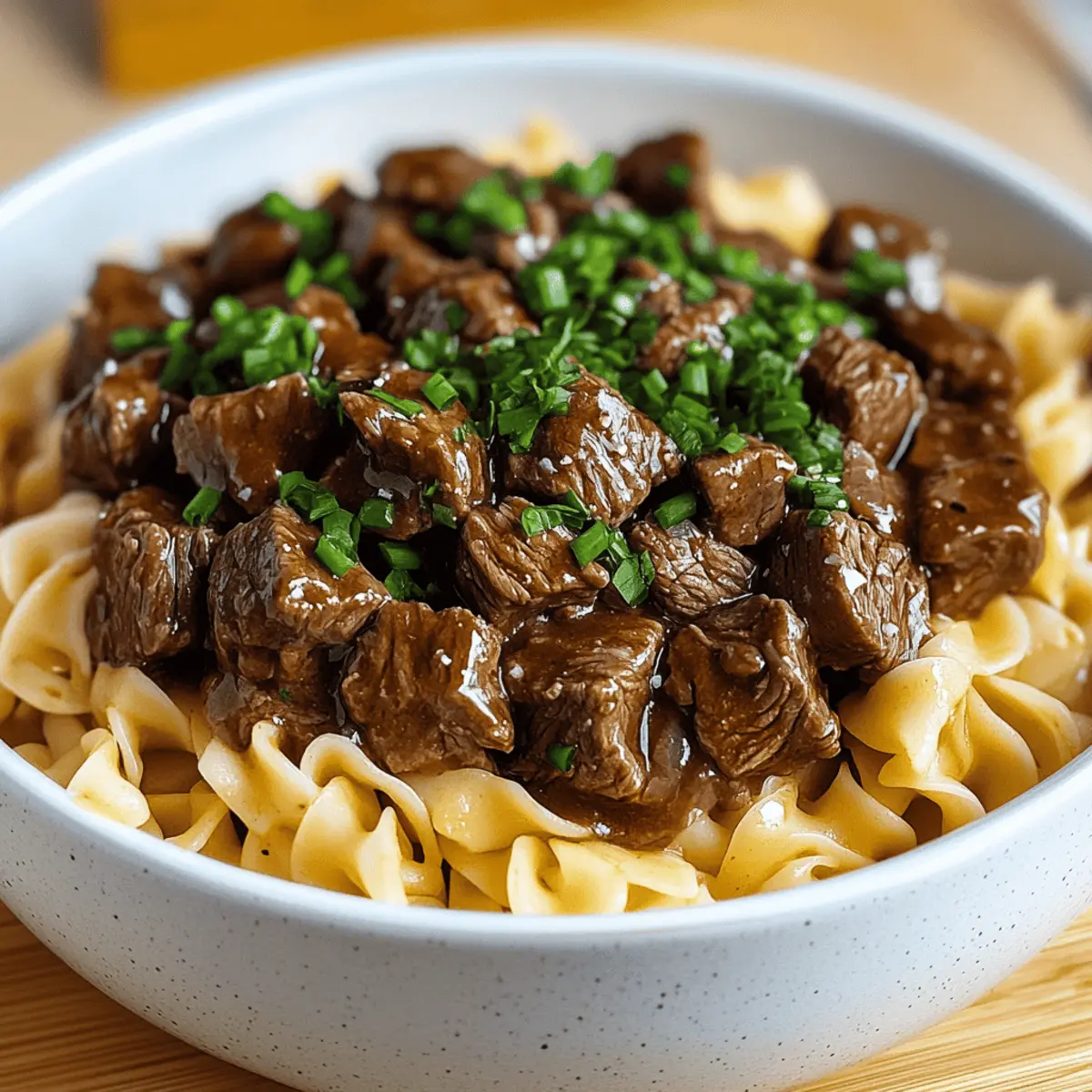 Beef Tips and Noodles