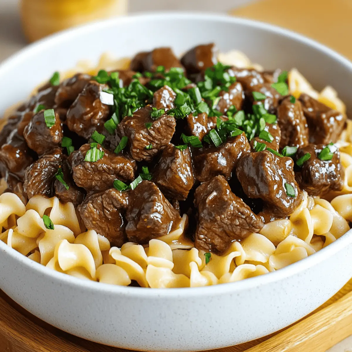 Beef Tips and Noodles