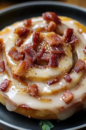 Bourbon Maple Beef Bacon Cinnamon Rolls