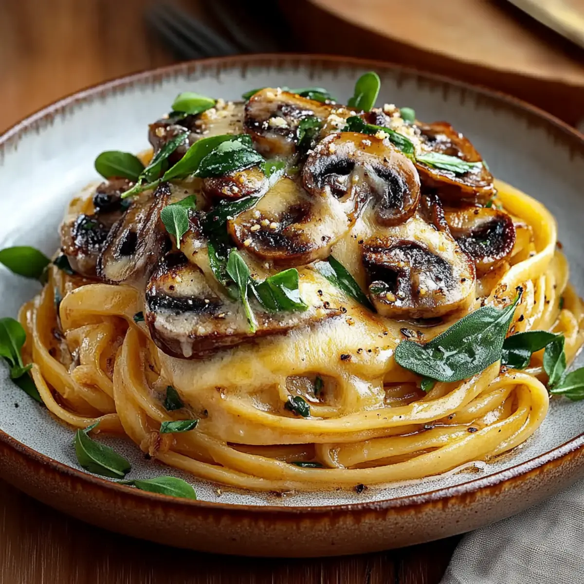 Caramelized Leek and Mushroom Gruyere Pasta