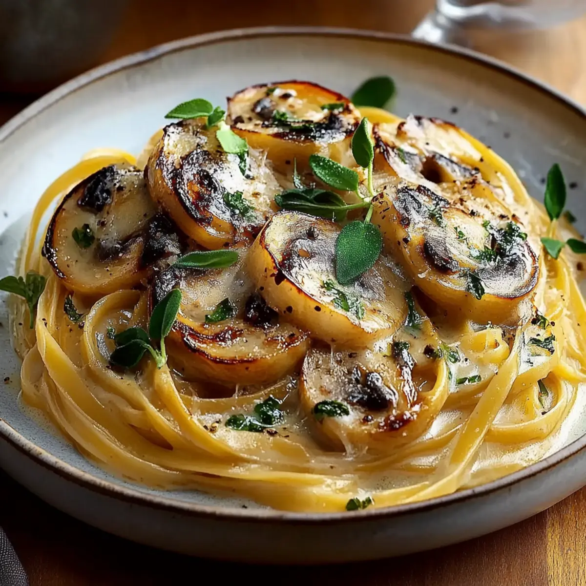 Caramelized Leek and Mushroom Gruyere Pasta
